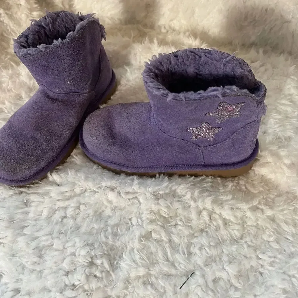 Kookaburra by UGG girl stars mini leather lavender suede boots size 1